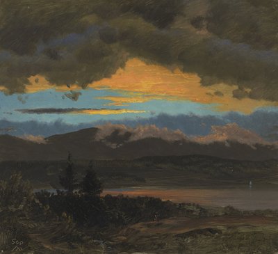 Sunset across the Hudson Valley, New York by Frederic Edwin Church